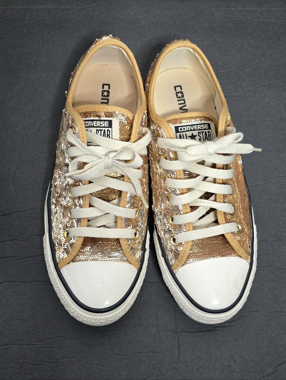 Women's Chuck Taylor All Star Converse Gold Sequins, Size 6.5
